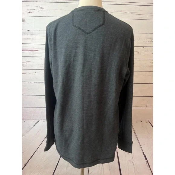Eddie Bauer Thermal Shirt Mens Medium NWT Long Sleeve‎ Crew Waffle Knit Gray - Picture 4 of 10